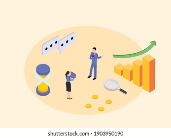 Business deadline 3D isometric vector concept for banner, website, illustration, landing page, flyer, etc