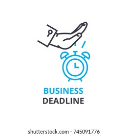 Business deadline concept , outline icon, linear sign, thin line pictogram, logo, flat vector, illustration