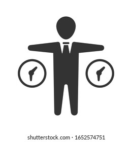 Business deadline flat vector icon