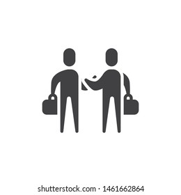 Business deal, agreement vector icon. filled flat sign for mobile concept and web design. Partnership, handshake glyph icon. Symbol, logo illustration. Vector graphics