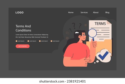 Business deal or agreement web banner or landing page dark or night mode. Signing a contract. Business partners interests and obligations. Paper terms and conditions. Flat vector illustration