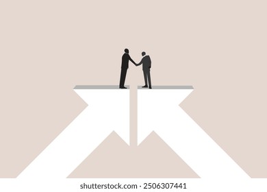 Business deal or financial agreement concept. Business negotiation, deal making or acquisition, merger