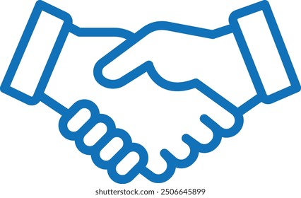 business deal icon, handshake icon vector (Blue version) 