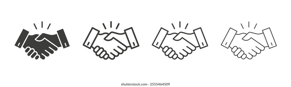 Business deal icon pack. vector illustration