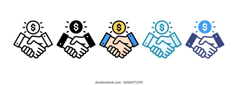 Business Deal Icon Set Multiple Style Collection