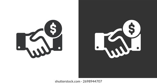 Business Deal icon. Solid glyph series icon