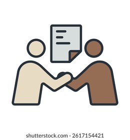business deal icons isolated on White Background. Flat style design
