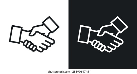 Business deal icons. vector set in black colors