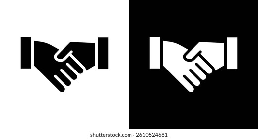 Business deal icons vector set in solid flat style