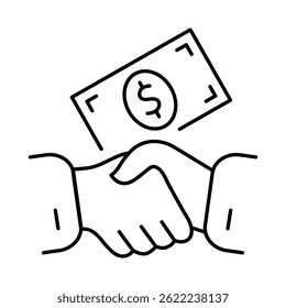 Business Deal Line Icon. Business, Strategy, Success Editable Stroke Vector Illustration