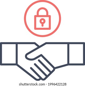 Business deal, locked, done, handshake, contract icon vector image. Can also be used for business and office. Suitable for use on web apps, mobile apps and print media.