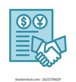 Business Deal mini illustration dual tone color icon, use for trade wars, economy, business, finance, economic competition, UI, UX kit, app and web development, digital or print.