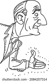 Business deal - sketchy vector illustration. Businessman gives his hand for the deal.