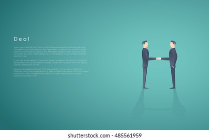 Business deal symbol with two businessmen handshake. Partnership concept vector background. Eps10 vector illustration.