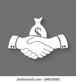 business deal vector icon with shadow