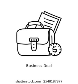 Business Deal Vector Outline icon style illustration. EPS 10 file