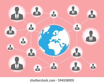 Business Dealing,Connecting to People,Business Networking and Marketing Concept.Vector illustration.