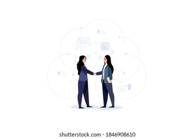 business deals flat vector illustrations