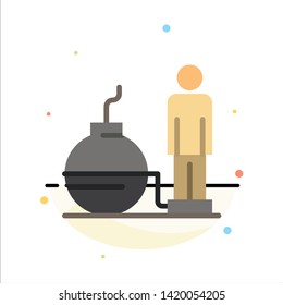 Business, Debt, Modern, Problem Abstract Flat Color Icon Template