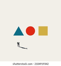 Business decision or choice vector concept. Symbol of solution, opportunity, future. Minimal design eps10 illustration.