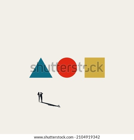 Business decision or choice vector concept. Symbol of solution, opportunity, future. Minimal design eps10 illustration.