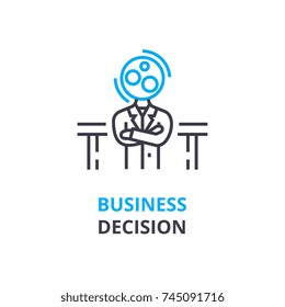 Business decision concept , outline icon, linear sign, thin line pictogram, logo, flat vector, illustration