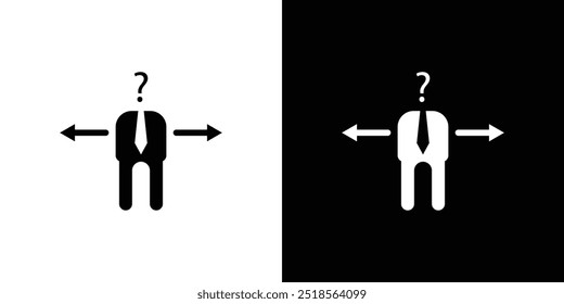 Business Decision Confusion Icon Flat fill set collection