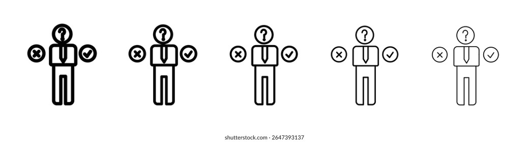 Business Decision Confusion Icon flat illustration set logo