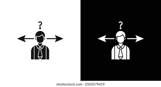 Business Decision Confusion Icon line art vector