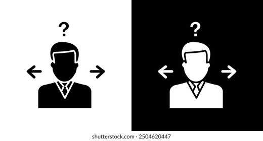 Business Decision Confusion Icon Symbol mark in filled style