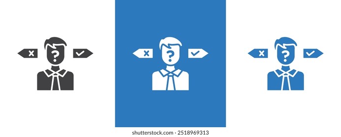 Business Decision Confusion Icon thin line illustration