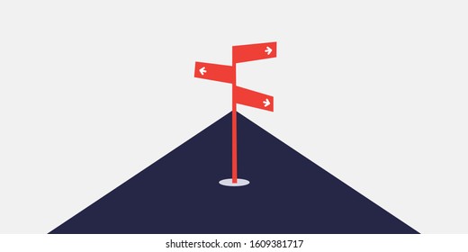 Business Decision Design Concept with Road Sign - Eps10 Vector Illustration