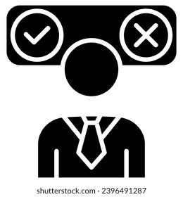 Ilustración vectorial de la línea de iconos de la decisión de negocios
