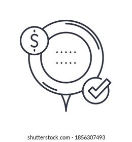 Business decision icon, linear isolated illustration, thin line vector, web design sign, outline concept symbol with editable stroke on white background.