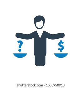 Business Decision Icon, Decision making, direction, choice vector