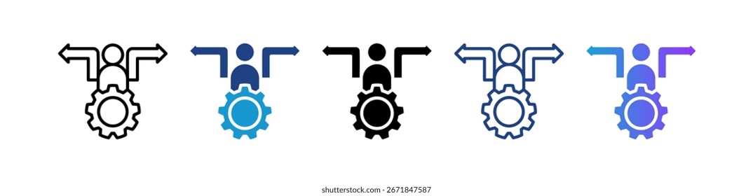 Business Decision Icon Multiple Vector Illustration