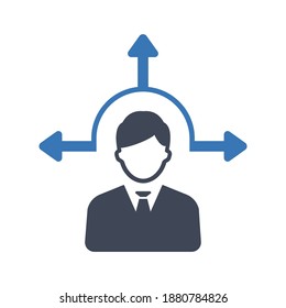 Icono de decisión empresarial (ilustración vectorial)