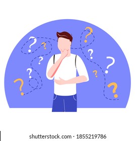 Business Decision Making Doubt About Options Confusion Tiny Person Concept. Choice About Company Work Strategy Vector Illustration. Decide Right Solution Directions For Questions Dilemma Situations.