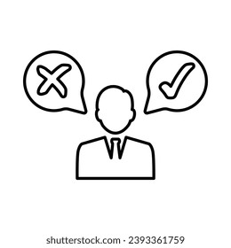 Business Decision Making Icon In Outline Style