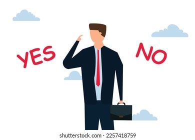 Business decision making, rational thinking of entrepreneurs and decision making for business or career question 