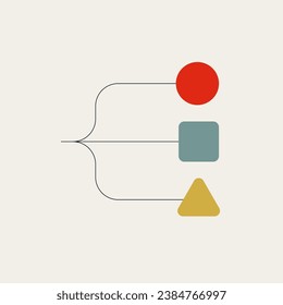 Business decision minimal illustration. Symbol of different paths, strategy, planning. Editable eps10 vector concept.