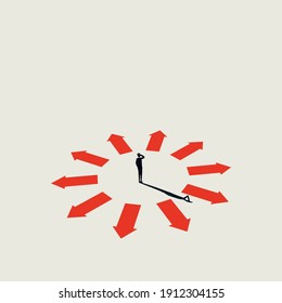 Business decision and opportunity vector concept. Symbol of solutions, confusion, challenge. Eps10 illustration.