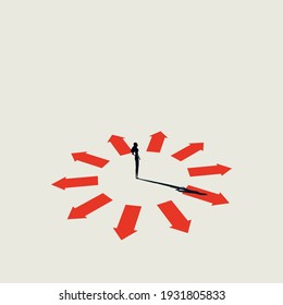 Business Decision And Opportunity Vector Concept. Symbol Of Solutions, Confusion, Challenge. Minimal Illustration. Eps10 Design.