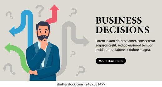 Business decisions background vector design