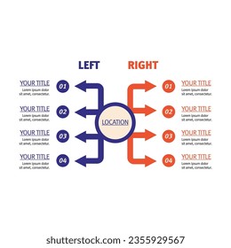 Business decisions or directions diagram vector illustration. Cartoon drawing of business infographic for advertisement or brochure. Management, development concept for report or presentation slide