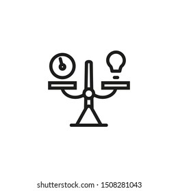 Business decisions line icon. Choice, scales, challenge. Working time planning concept. Vector illustration can be used for topics like time management, business, workflow