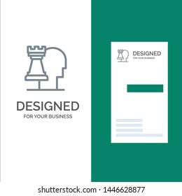 Business, Decisions, Modern, Strategic Grey Logo Design and Business Card Template