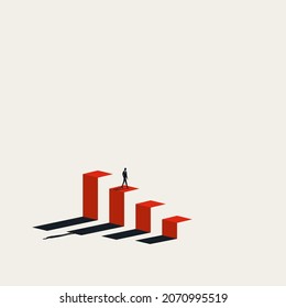 Business decline, crash and recession vector concept. Symbol of depression, failure, economy drop. Minimal design abstract eps10 illustration.