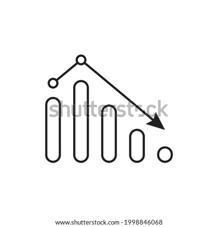 Business decline graph icon design. isolated on white background