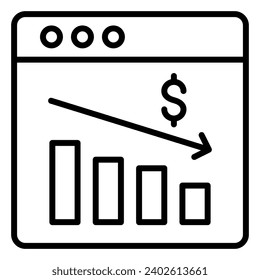 Business Decline Icon line vector illustration